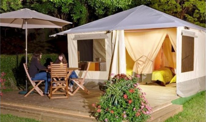 bungalow toilée camping chateau la foret