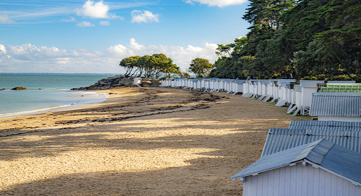 Plage de l'ile de Noirmoutier en Vendée dans les Pays de la Loire